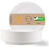Pritogo - Piatti di carta grandi Ø 23 cm, (50 pezzi) 300 g/m² Extra resistenti, rivestiti, 100% compostabili, bianchi, rotondi, di alta qualità - ecologici - piatti monouso