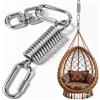 Huanmin 304 - Molla oscillante per poltrona sospesa, molla in acciaio a 360°, portata fino a 250 kg, con molla girevole e 2 moschettoni, per poltrona sospesa per sacco da boxe, hammock, yoga
