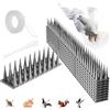 Hillylolly Barriere per Piccioni Plastica, Dissuasori per Uccelli 4.3 M, 10 PCS Spuntoni Anti Uccelli, Punte, Dissuasori per Gatti, Scaccia Piccioni per BalconeTerrazza Finestra (10, Grigio)