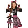 FIESTAS GUIRCA Costume da bambina adorabile gatto nero - vestito tutù gattino con fascia di orecchie di gatto rosa - costumi ragazza - ragazze età 10-12 anni