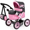 Bayer Design 13060AA carrozzina per bambole Trendy, passeggino giocattolo, pieghevole, regolabile, ruote grandi, con borsa