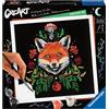 Ravensburger - CreArt Pixie Cold Volpe, Kit per Dipingere con i Numeri, Contiene Tavola Prestampata 20x20 cm, Pennello, Colori e Accessori, Gioco Creativo e Relax per Adulti 14+ Anni