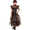 Rubie's Costume bambina Mercoledi Wednesday Addams Raven Dance - Vestito e cintura - Abito da ballo in pizzo - Halloween, Carnevale, Feste e cosplay - Taglia 11-13 anni L (142-154 cm)