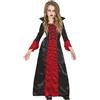 FIESTAS GUIRCA Costume da Contessa Vampiresa, abito lungo elegante, rosso e nero, per bambine di 7-9 anni