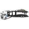 Burago Bburago - Bisarca IVECO S-Way con Rimorchio e Audi E-tron GT 1:43, Veicolo Diecast Blu Metallizzato, Modello Statico Dettagliato con Licenza Ufficiale IVECO e Audi, Età Consigliata 3+ Anni
