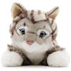Uni-Toys - Gatto con pelliccia colorata (grigio), sdraiato - 38 cm (lunghezza) - Gattino di peluche - peluche
