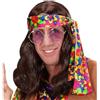W WIDMANN MILANO Party Fashion - Parrucca Hippie Dude, con fascia colorata, parrucca a capelli lunghi, flower power