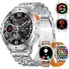 ESFOE Smartwatch Uomo, 1.43 AMOLED Smartwatch Militare Uomo Fitness con Chiamate Bluetooth Orologio Intelligente Impermeabile 5ATM/120 Modalità Sportive/530mAh/Torcia/Cardiofrequenzimetro, Argento