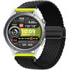 GIOPUEY Cinturini Magnetica Compatibile con Amazfit Cheetah Round, Cinturino in Morbido Nylon Intrecciato [Unisex] [Traspirante] - Black