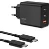 Gcstnn 65W Charger with 2M 5a Type-c Cable 3Porte Caricabatterie USB C, Gcstnn Rapido Caricatore per Samsung Galaxy S24 Ultra/S24+/S24/S23/S22/S21/S20, A55/A54/A25/A15, Z Fold 6, iPhone iPad, Google Pixel