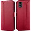 Verco Custodia a libro per Samsung Galaxy A51, 6,5 pollici, di alta qualità, a libro, colore rosso