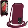 WenBaby Cover Compatible con Samsung Galaxy S21 Ultra,Cellulare Girocollo Custodia con Cordino TPU Corda Silicone Case Bumper per Galaxy S21 Ultra/S30 Ultra Custodia, Rosso