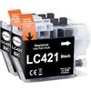 Yowell 2 cartucce per stampante LC421, colore nero, compatibili con Brother LC421, confezione multipla per Brother DCP-J1050DW DCP-J1140DW MFC-J1010DW