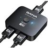 GANA Interruttore HDMI 2.1, GANA 8K HDMI Switcher Splitter 2 in 1 uscita, supporta 4K a 120Hz, 8K a 60Hz, ad alta velocità 48Gbps alluminio compatibile con PS5/4, Xbox, Roku, Apple TV, Fire Stick