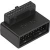 QIANRENON USB 3.0 19/20 Pin 90 Gradi Maschio a Femmina L Girare Ad Angolo Scheda madre Presa Adattatore,per Cablaggio USB per schede madri di computer desktop Angolo Up (PH19A)