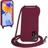 WenBaby Cover Compatible con Xiaomi Redmi Note 11 Pro,Cellulare Girocollo Custodia con Cordino TPU Corda Silicone Case Bumper Custodia, Rosso