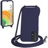 WenBaby Cover Compatible con Samsung Galaxy A33 5G,Cellulare Girocollo Custodia con Cordino TPU Corda Silicone Case Bumper per Samsung Galaxy A33 5G Custodia, Blu navy