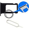 MMOBIEL Vassoio Carta SIM Compatibile con iPhone 7 2016 - Porta Scheda SIM - Inclusa guarnizione di gomma e Sim Pin - Nero