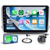 Rimoody 6G+128G 8 Core Android Autoradio per Peugeot 2008 208 2012-2018, 10 Pollici Schermo Auto Radio co Carplay Android Auto Senza Fili Bluetooth FM/RDS/EQ/DSP WiFi GPS Panoramica a 360° Retrocamera