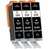Supply Guy 3x Inchiostro compatibile con Canon PGI-530 PGBK Nero per Pixma TS8750 TS8751