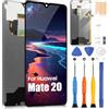 ARSSLY LCD Schermo per Huawei Mate 20 Schermo per Huawei Mate 20 HMA-L29 HMA-L09 HMA-LX9 HMA-AL00 LCD Display Touch Screen Digitizer Full Assembly con Riparazione Kit(Nero)