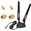 AQTAQ Antenna WiFi 6E Tri-Band 6GHz 5GHz 2,4GHz RP-SMA Antenna WLAN Base magnetica con prolunga da 2 m/6,6 ft per PC Bluetooth scheda madre WiFi 6 router fotocamera PC desktop wireless