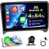 Hikity 4+64G Autoradio Android per Audi TT 8J MK2 2008-2014 Wireless Carplay 9''Incell Schermo per Auto Android Auto WiFi Touchscreen Bluetooth5.0 GPS Retrocamera
