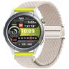 GIOPUEY Cinturini Magnetica Compatibile con Amazfit Cheetah Round, Cinturino in Morbido Nylon Intrecciato [Unisex] [Traspirante] - Beige