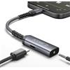 JSAUX Adattatore USB C a Jack 3,5mm con Ricarica PD 60W 2 in 1 per audio aux con microfono DAC Hi-Res supporto chiamate e, Compatible con iPhone 17/16/15, Galaxy S26/S25/S24,Pixel, iPad Pro/Air-Grigio
