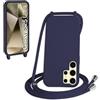 WenBaby Cover Compatible con Samsung Galaxy S25 Ultra,Cellulare Girocollo Custodia con Cordino TPU Corda Silicone Case Bumper per Samsung Galaxy S25 Ultra Custodia, Blu navy
