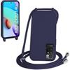 WenBaby Cover Compatible con Xiaomi Redmi Note 11 4G/Note 11S,Cellulare Girocollo Custodia con Cordino TPU Corda Silicone Case Bumper Custodia, Blu navy