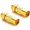 deleyCON adattatore TV e SAT 2x SAT Stecker zu TV Stecker gold