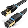 VENTION Cavo di Rete Patch Cat 8, Cavo Ethernet SFTP LAN RJ45 Piatto Supporto 40 Gbps ad Alta Velocità 2000 MHz S/FTP Gigabit RJ45 per Switch, Modem, Router, PC, Pannello Patch, PS4, Xbox (3m)