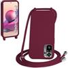 WenBaby Cover Compatible con Xiaomi Redmi Note 10 4G/Note 10S,Cellulare Girocollo Custodia con Cordino TPU Corda Silicone Case BumperCustodia, Rosso