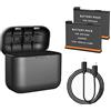 MotuTech 2 batterie + caricabatterie per Insta360 X3 One X3 Portatile Custodia di ricarica Tipo-C PD3.0 QC Ricarica Rapida Hub con Cavo
