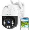 GENBOLT 2K 3G/4G LTE PoE telecamera di sorveglianza esterna con Sim Card,CCTV IP telecamera cellulare senza WiFi,24/7 registrazione spina fillare,Rilevamento umano Visione Colore Inseguimento auto