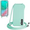 WenBaby Cover Compatible con Samsung Galaxy S23 FE,Cellulare Girocollo Custodia con Cordino TPU Corda Silicone Case Bumper per Samsung Galaxy S23 FE Custodia, Verde menta piperita