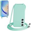 WenBaby Cover Compatible con Samsung Galaxy A55 5G,Cellulare Girocollo Custodia con Cordino TPU Corda Silicone Case Bumper per Samsung Galaxy A55 5G Custodia, Verde menta piperita