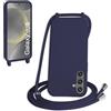 WenBaby Cover Compatible con Samsung Galaxy S25,Cellulare Girocollo Custodia con Cordino TPU Corda Silicone Case Bumper per Samsung Galaxy S25 Custodia, Blu navy
