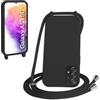 WenBaby Cover Compatible con Samsung Galaxy A53 5G,Cellulare Girocollo Custodia con Cordino TPU Corda Silicone Case Bumper per Samsung Galaxy A53 5G Custodia, Nero