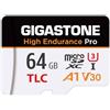 Gigastone 【5 anni di ripristino dati 0】【Dash CAM】 GIGASTONE Micro SD-card 64 GB, TLC High Endurance Pro, fino a 95 MB/s, compatibile con REDTIGER VIOFO VANTRUE PRUVEEO, MicroSDXC UHS-I A1 V30 U3