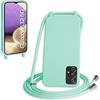 WenBaby Cover Compatible con Samsung Galaxy A32 5G,Cellulare Girocollo Custodia con Cordino TPU Corda Silicone Case Bumper per Samsung Galaxy A32 5G Custodia, Verde menta piperita