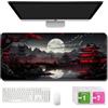 Carreuty Tappetino per mouse da gaming, tappetino da scrivania XXL 900 x 400 mm, tappetino multifunzione per ufficio, con 5 dischetti di cotone, fondo in gomma antiscivolo, migliora la precisione