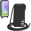 WenBaby Cover Compatible con Samsung Galaxy A25 5G,Cellulare Girocollo Custodia con Cordino TPU Corda Silicone Case Bumper per Samsung Galaxy A25 5G Custodia, Nero