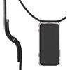 KNOK Custodia a tracolla compatibile con Apple iPhone (iPhone 14 Pro Max) - Custodia in TPU con cinturino da collo custodia per telefono con cordino e supporto per telefono (tutto nero)
