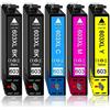 Druckerparadies Confezione da 5 603XL compatibili con Epson 603 603XL per XP-2100 XP-2105 XP-2155 XP-3100 XP-3105 XP-3150 XP-3155 XP-4105 XP-4155 WF-2810 WF-2820 WF-2830 WF-2830 35 WF-2 840 WF-2845 WF-2850 WF-2870