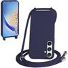 WenBaby Cover Compatible con Samsung Galaxy A55 5G,Cellulare Girocollo Custodia con Cordino TPU Corda Silicone Case Bumper per Samsung Galaxy A55 5G Custodia, Blu navy