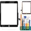 SRJTEK per iPad 10.2 Pollice 2019 2020 7th 8th Touch Screen Digitizer Vetro di Ricambio Touch Display Panel Kit Parti di Riparazione (Non LCD, Nessun Pulsante Home) (Nero)