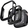 Laffav 2 Pezzi Cover Compatibile con Apple Watch Series 6/5/4/SE 44mm e Series 8/7 45mm, Protezione Dura 2 in 1 PC HD Resistente Anti Collisione con TPU Morbido Incorporato per iWatch,Nero