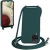 WenBaby Cover Compatible con Samsung Galaxy A12,Cellulare Girocollo Custodia con Cordino TPU Corda Silicone Case Bumper per Samsung Galaxy A12 Custodia, Verde scuro